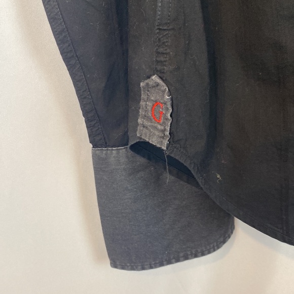 Guess Button Down with Embroidered Sleeve & Back in Black, Size XL. - Picture 7 of 9